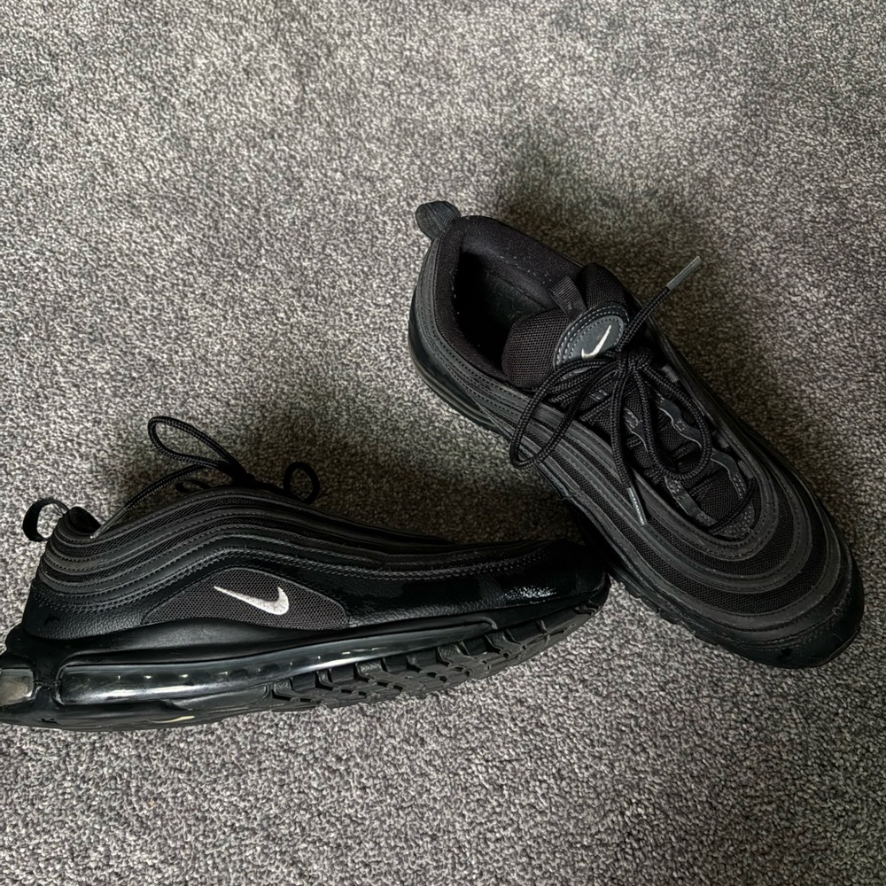 Nike Black Men's Air Max 97 Sneakers with White Swoosh